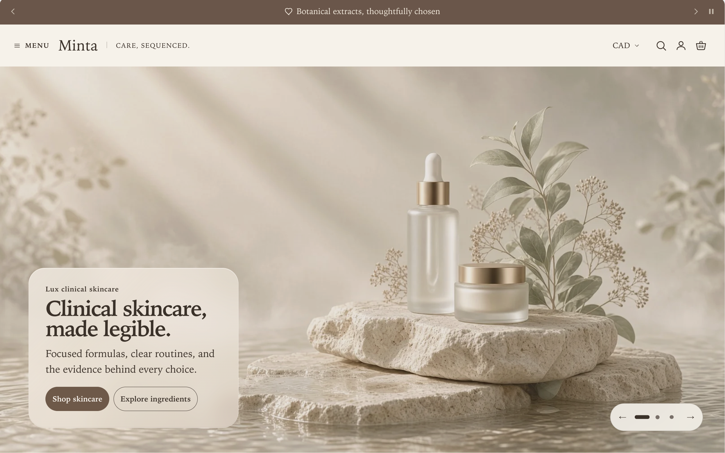 Manifest storefront with a solid Fine outline compact Menu bar